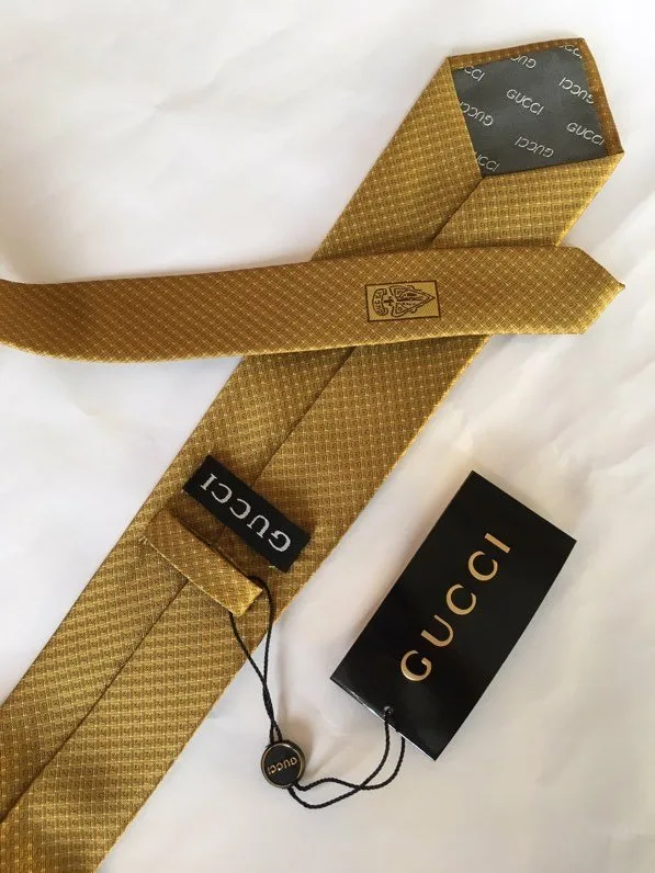 Gucci Silk Tie Yellow GG Men - Image 4