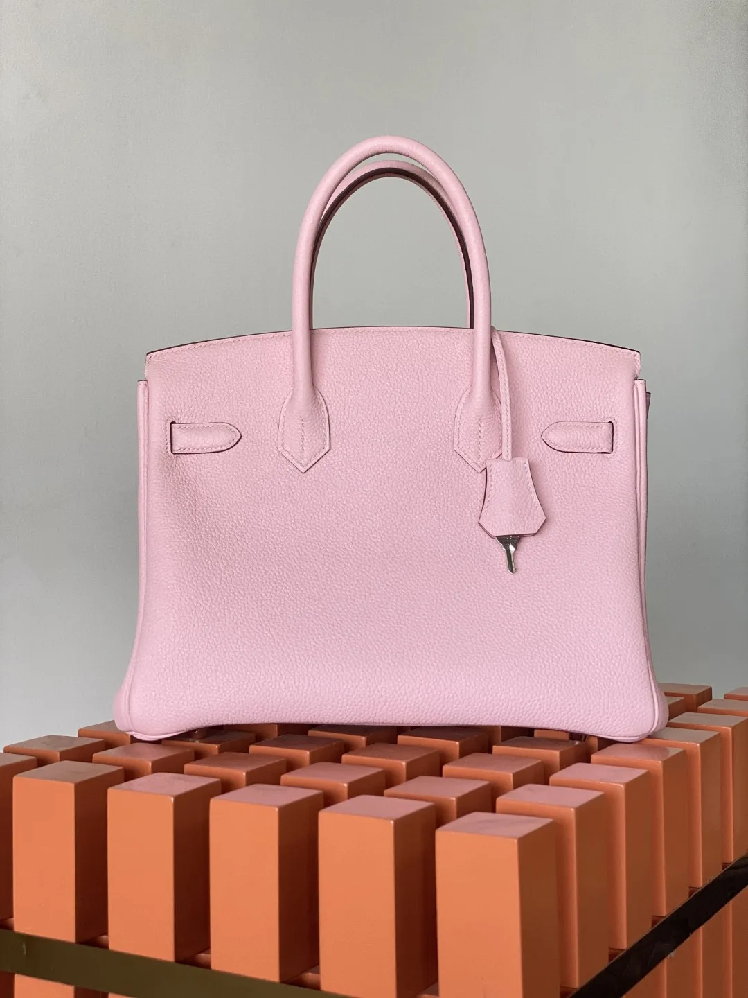 Hermes Birkin Top Handle Bag / Nata Swift Pink Silver Hardware - Image 4