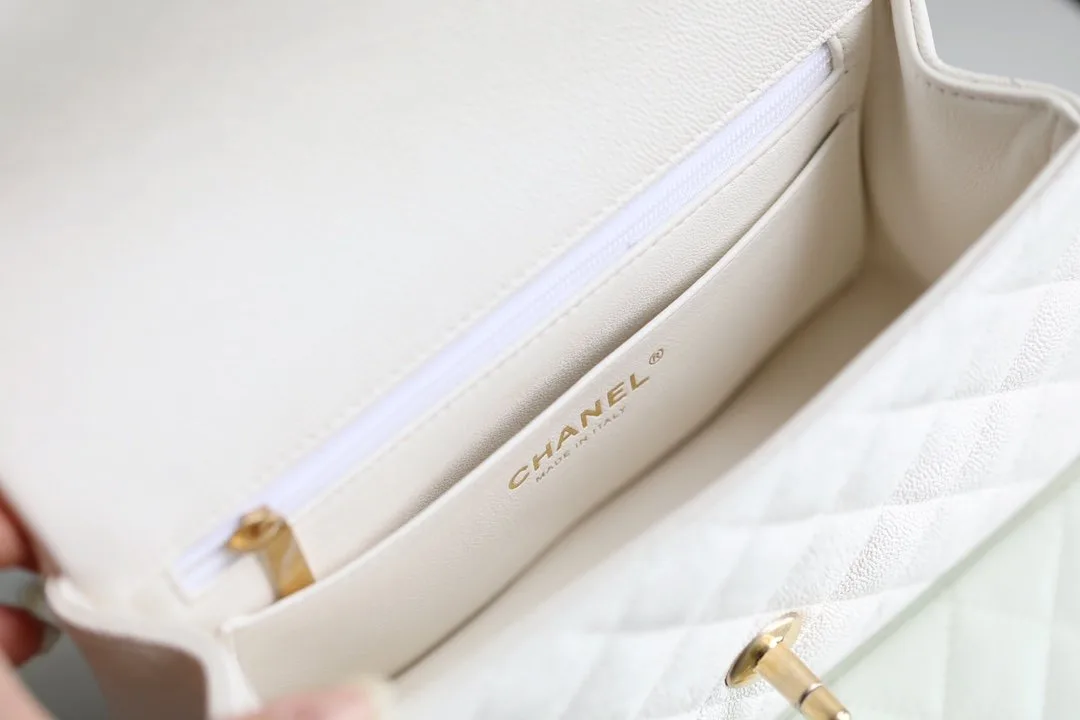 Chanel Flap Bag Small Crossbody / White Gold Hardware - Image 9