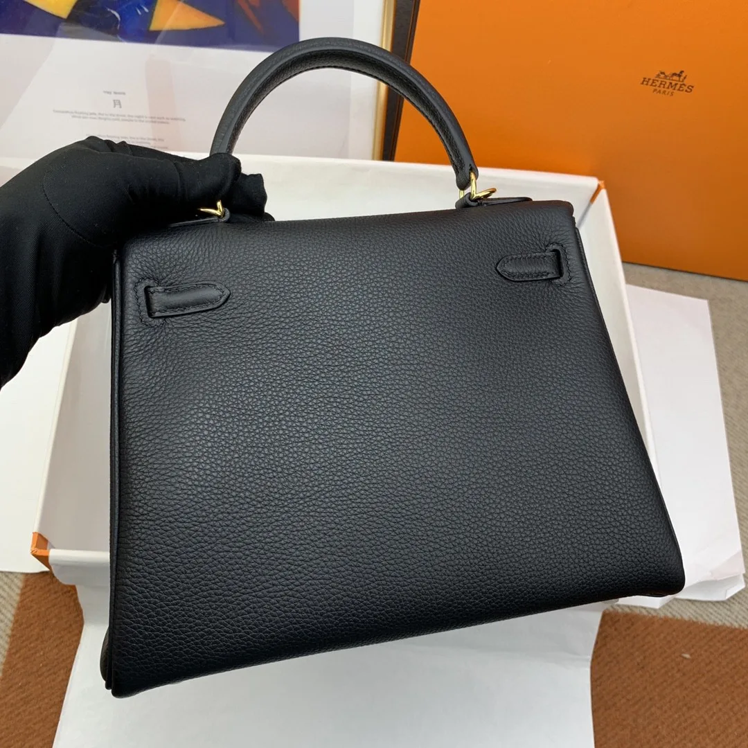 Alternative view of Hermes Kelly 25 Retourne Togo Black Bag