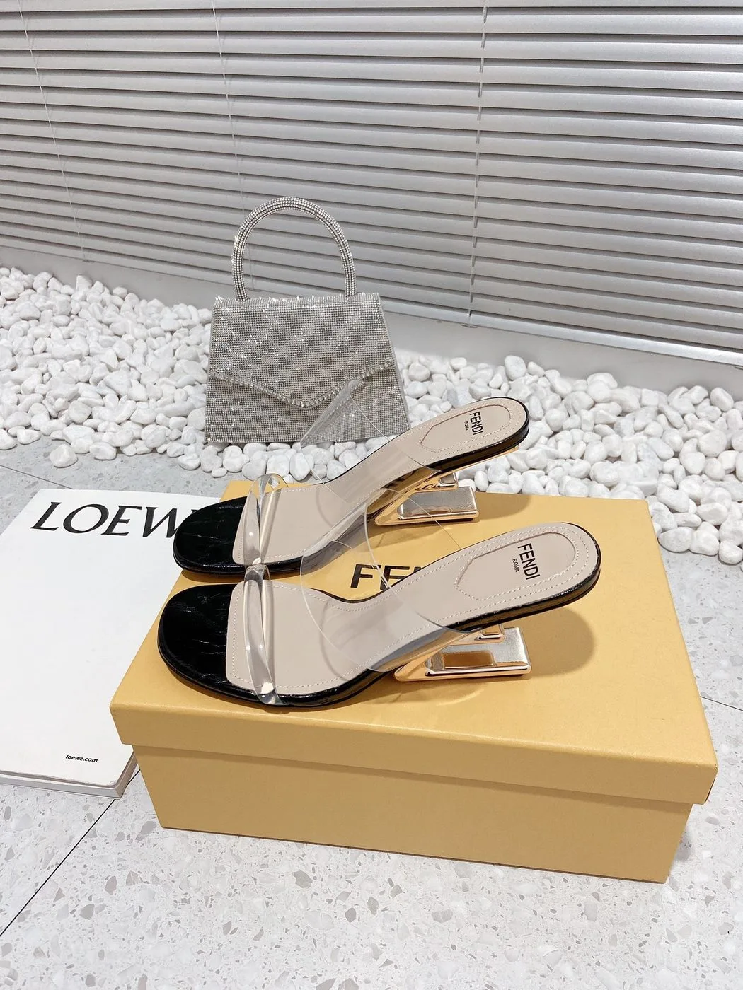 Fendi First Black Transparent Medium-Heeled Sandals - Image 5