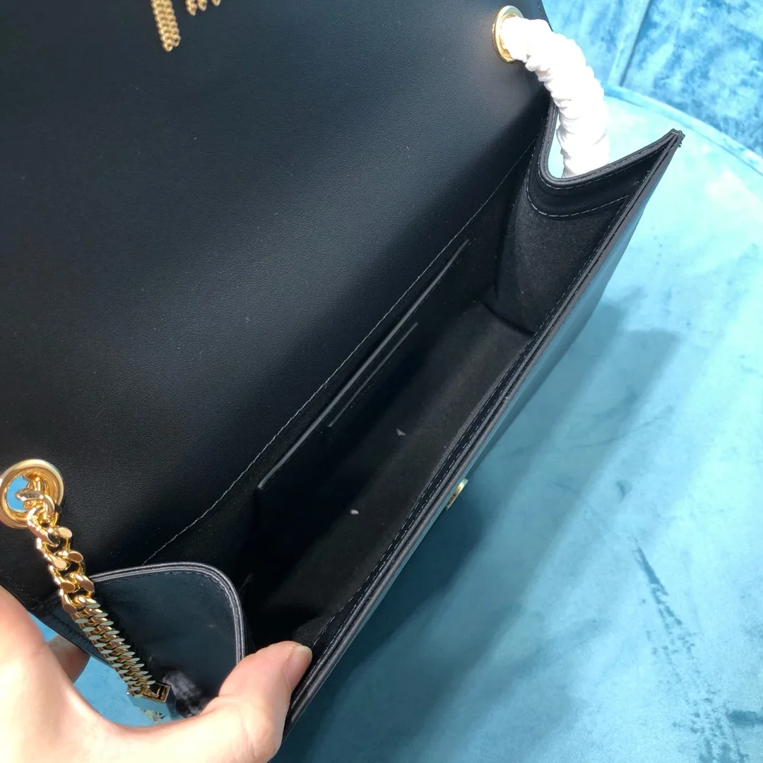 Saint Laurent Kate Medium Chain Bag With Tassel In Grain De Poudre Black / YSL - Image 6