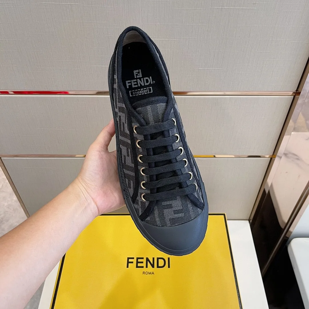 Alternative view of Fendi Domino Fabric Sneakers Black