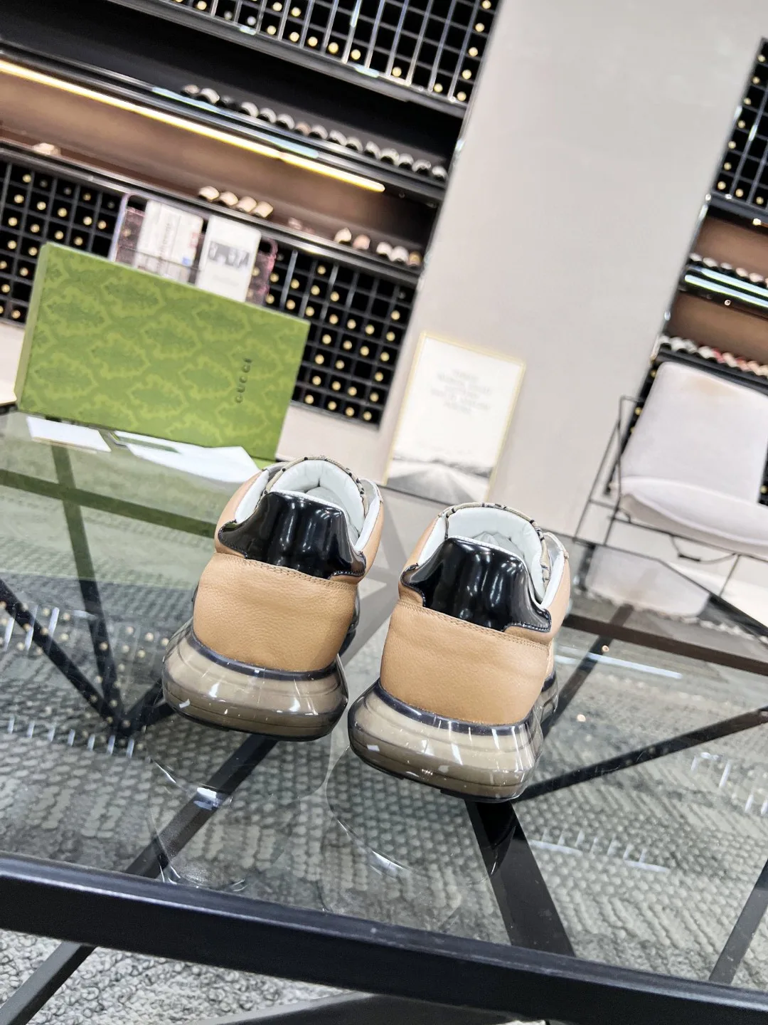 Alternative view of Gucci x Adidas Men’s GG Sneakers With Web Beige