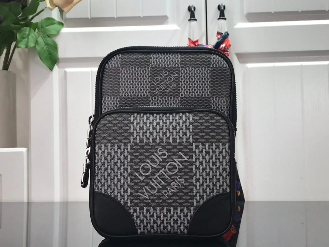 Alternative view of Louis Vuitton Damier Graphite 3D Amazon Sling Bag Grey /