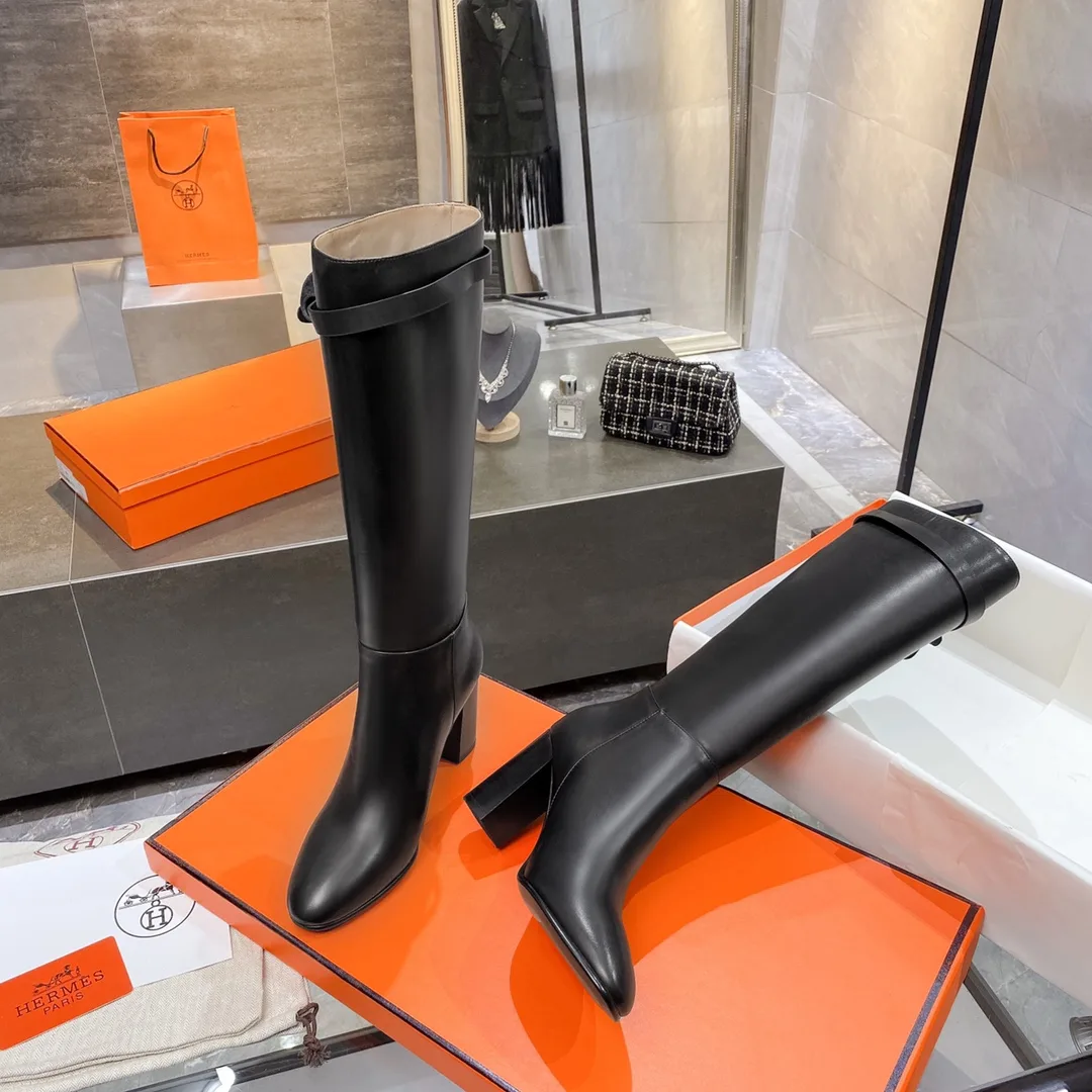 Alternative view of Hermes High Heel Boots Black /