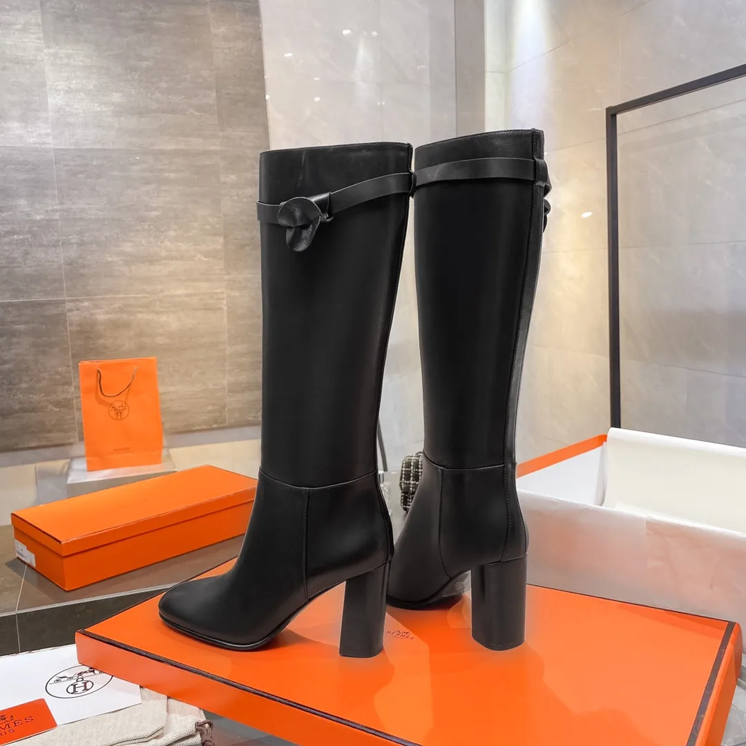 Hermes High Heel Boots Black / - Image 8