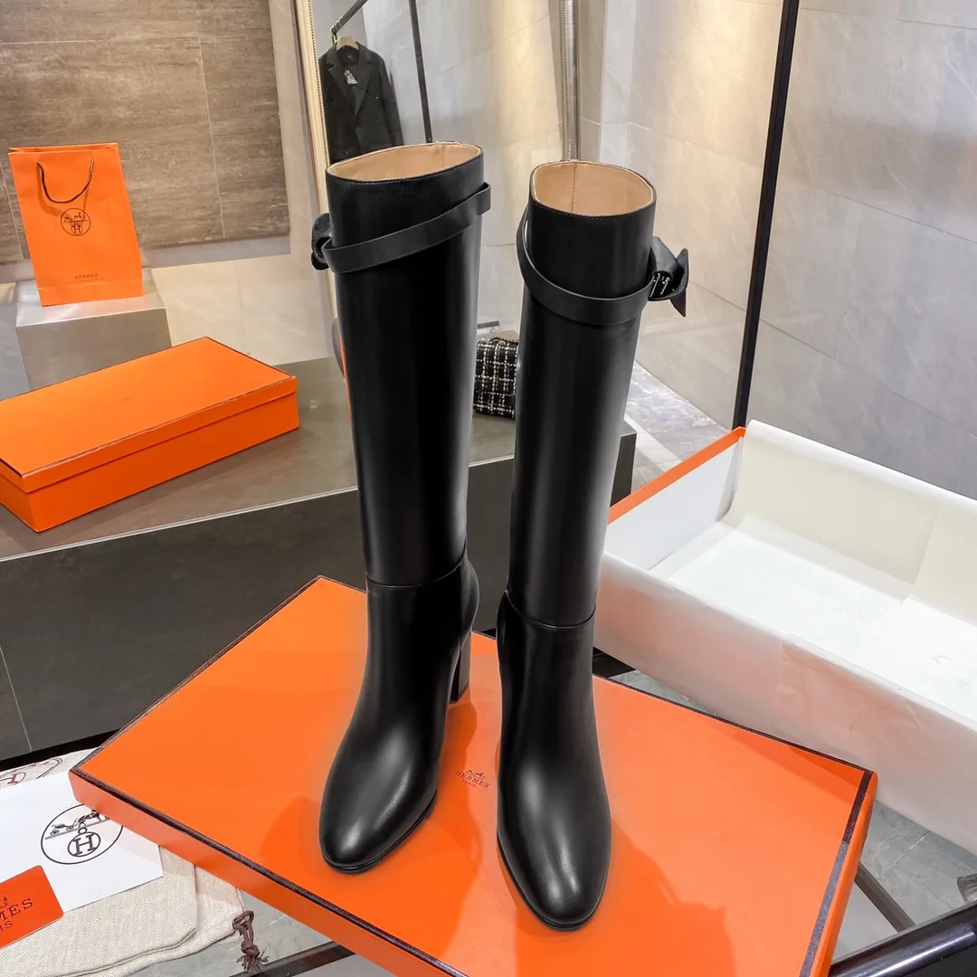 Hermes High Heel Boots Black / - Image 7