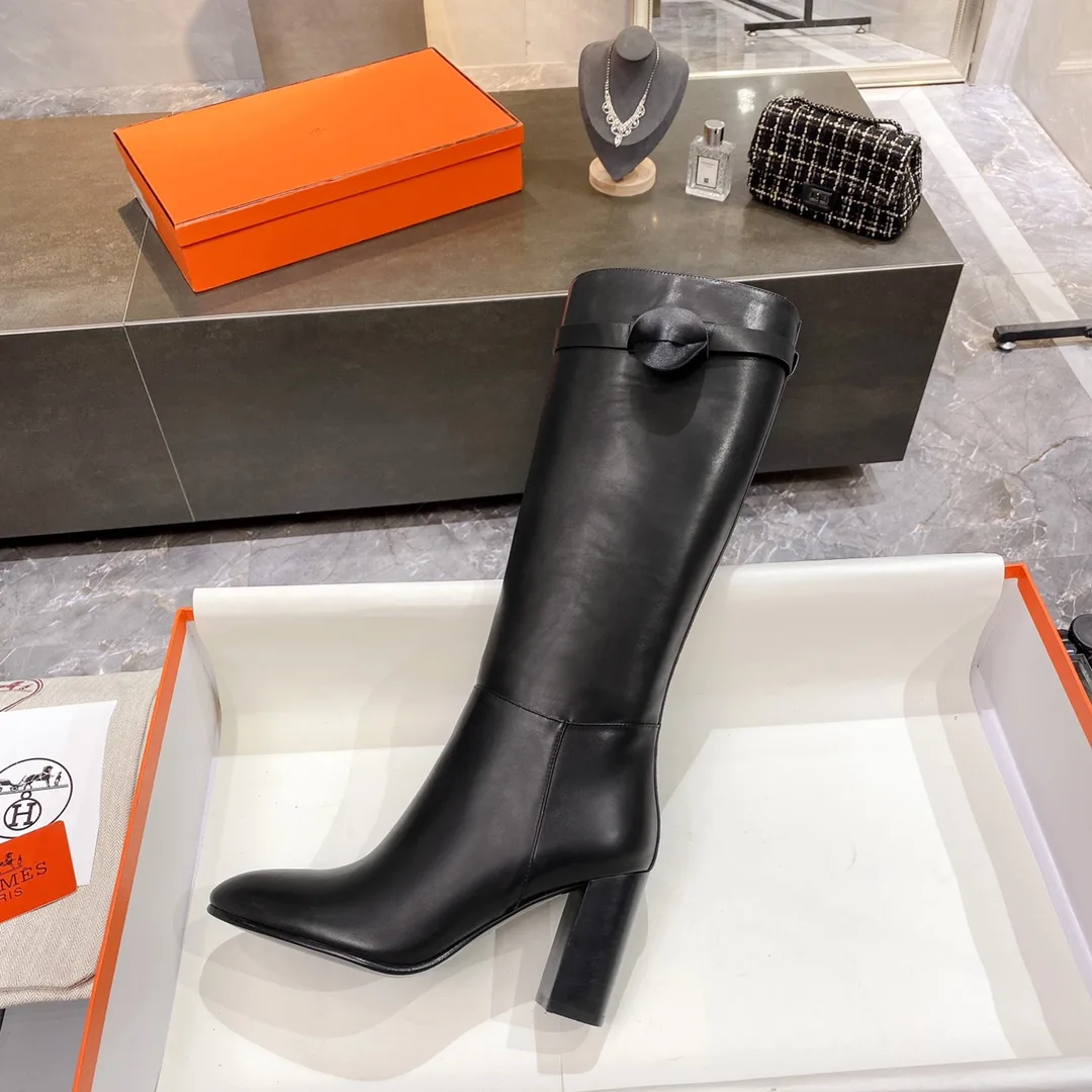 Hermes High Heel Boots Black / - Image 5