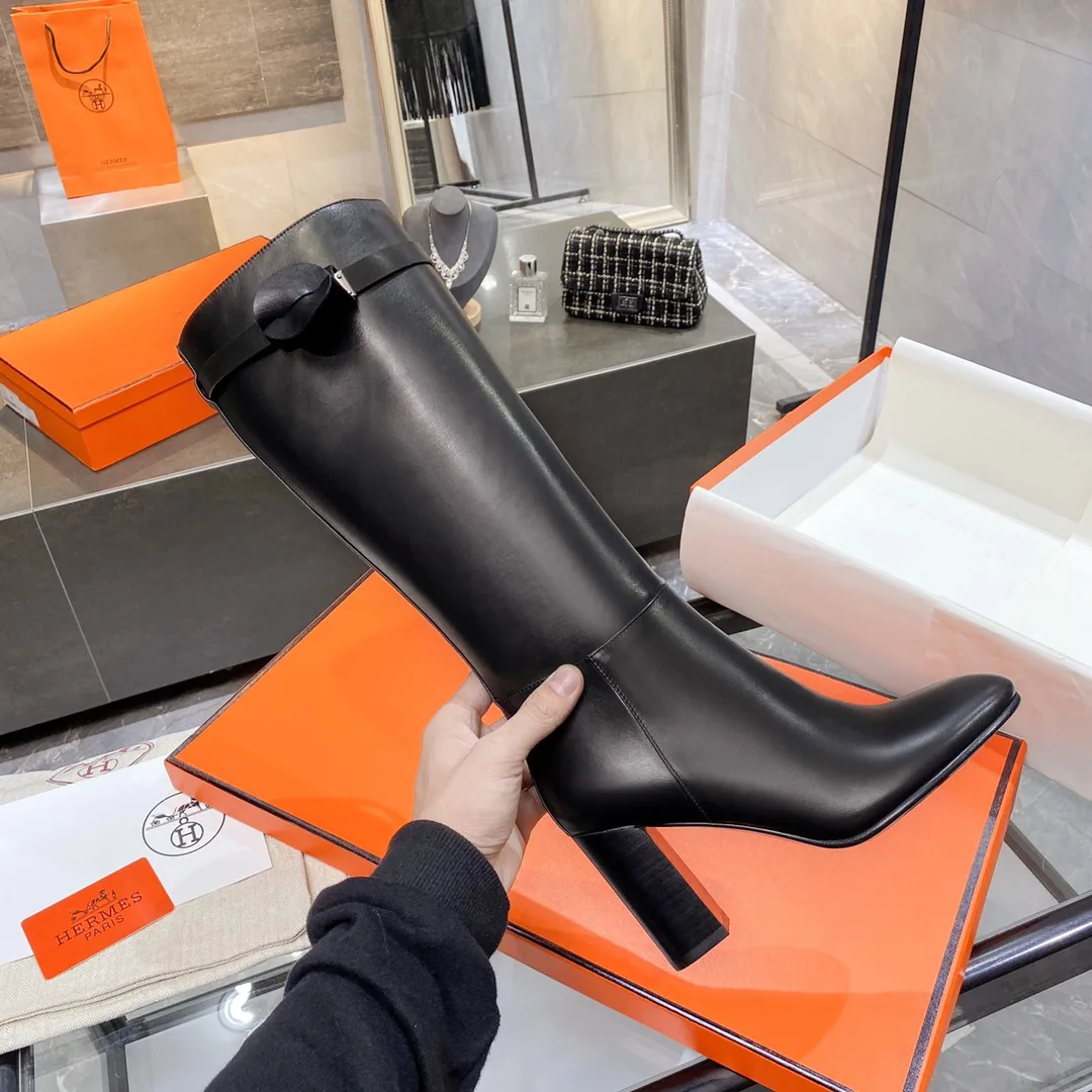 Hermes High Heel Boots Black / - Image 3