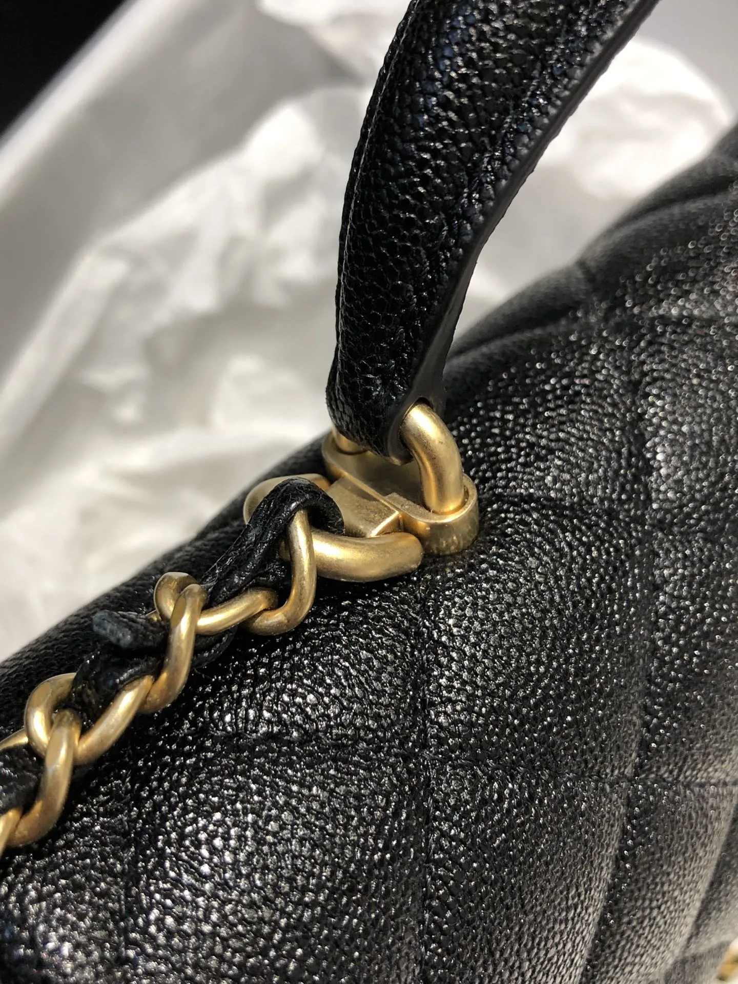 Chanel Flap Bag Mini Crossbody / Black Gold Hardware - Image 7