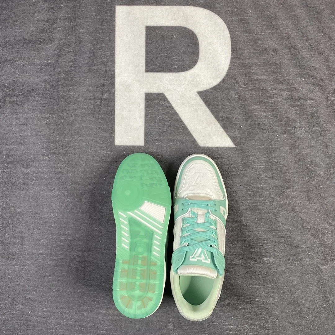 Louis Vuitton Trainer Sneaker Rubber Monogram Mint Virgil Abloh - Image 5