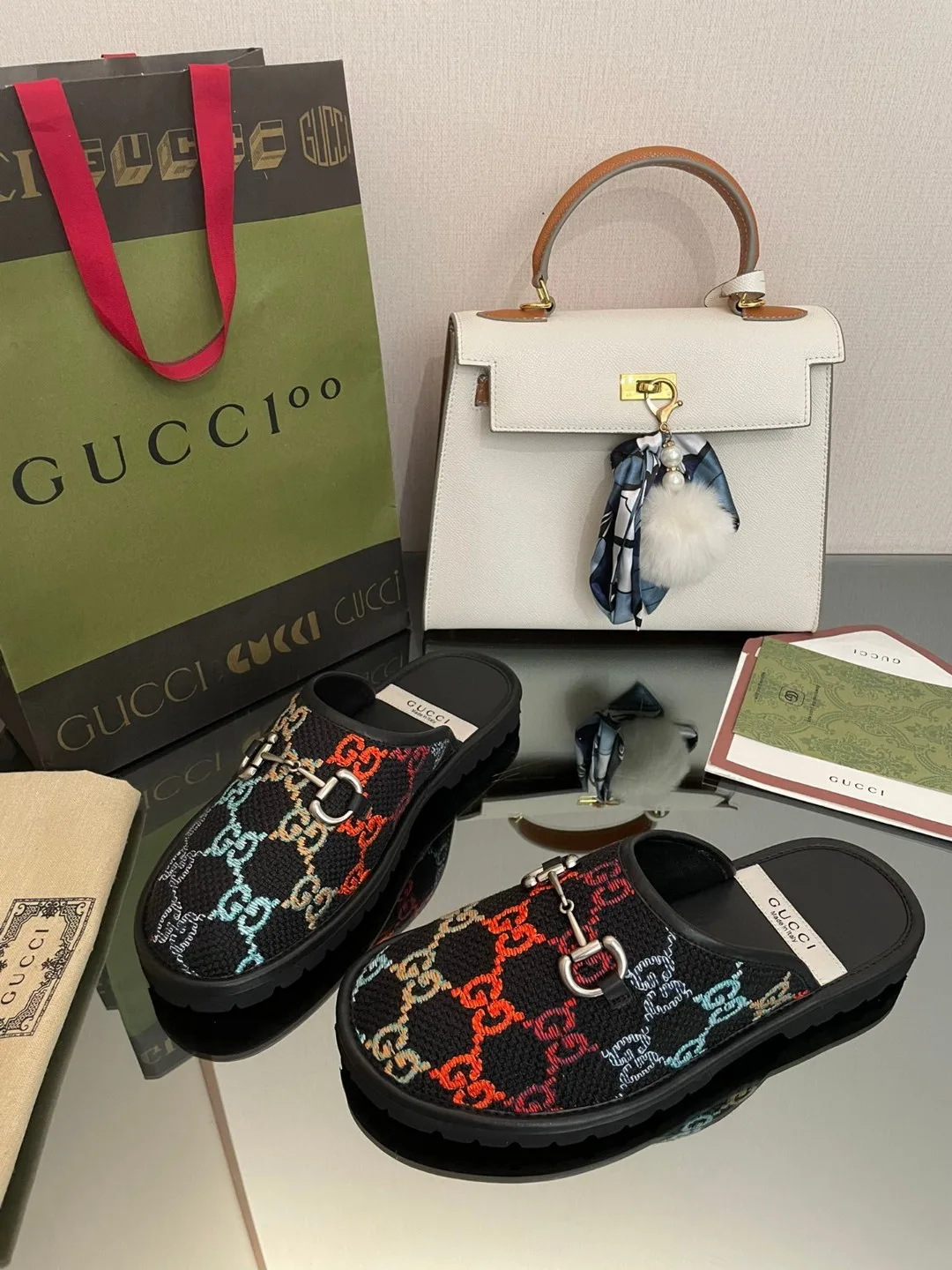 Alternative view of Gucci Men’s GG Slipper With Horsebit Black GG Shoes