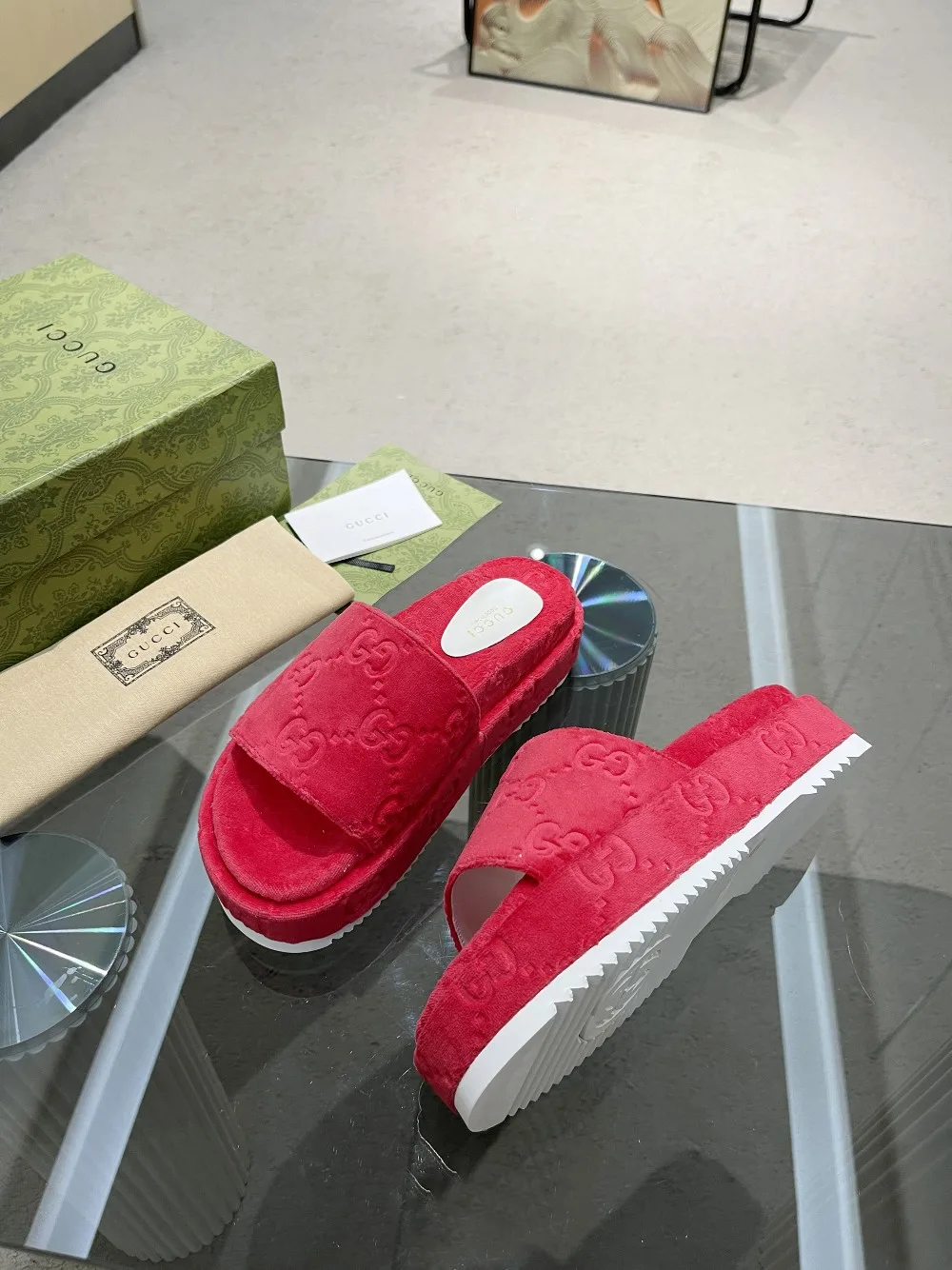 Gucci Women’s GG Platform Sandal Red - Image 3
