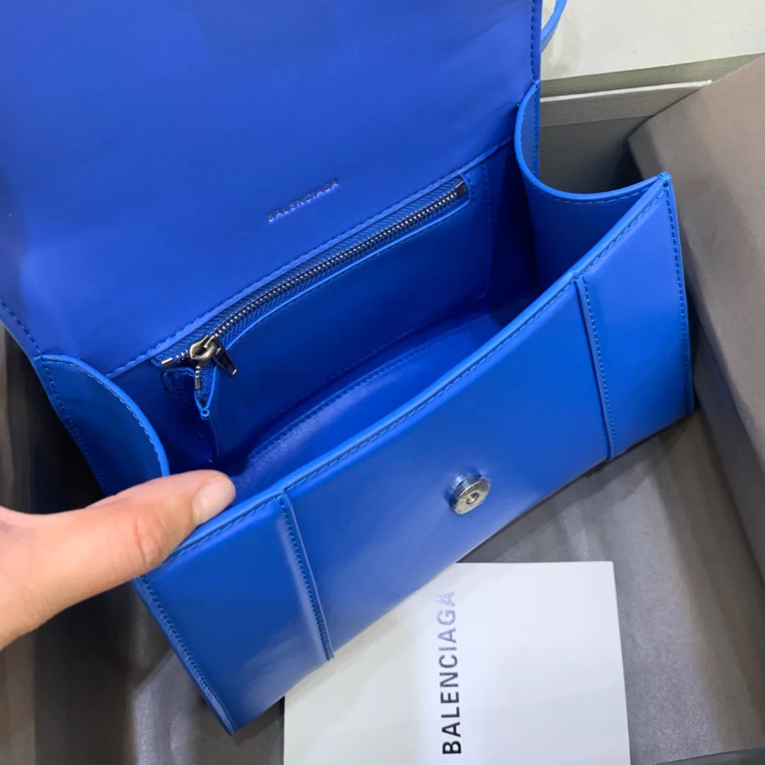 Balenciaga Hourglass Small Handbag In Dark Blue - Image 4
