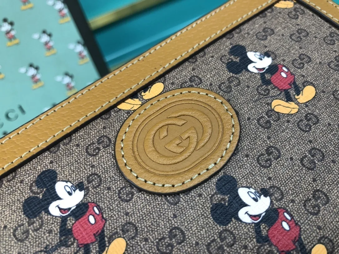 Gucci x Disney Mickey Light Brown Light Brown Zip Around Wallet - Image 8