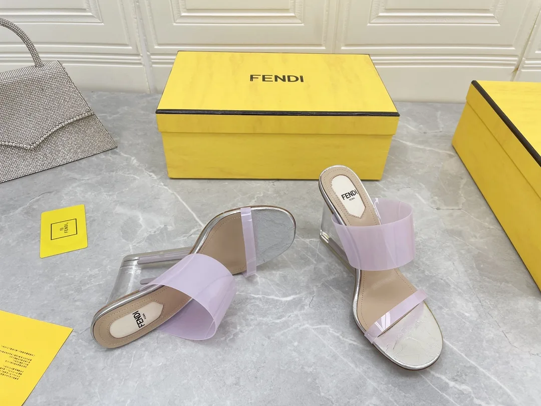 Fendi First Violet Transparent High-Heeled Sandals - Image 5