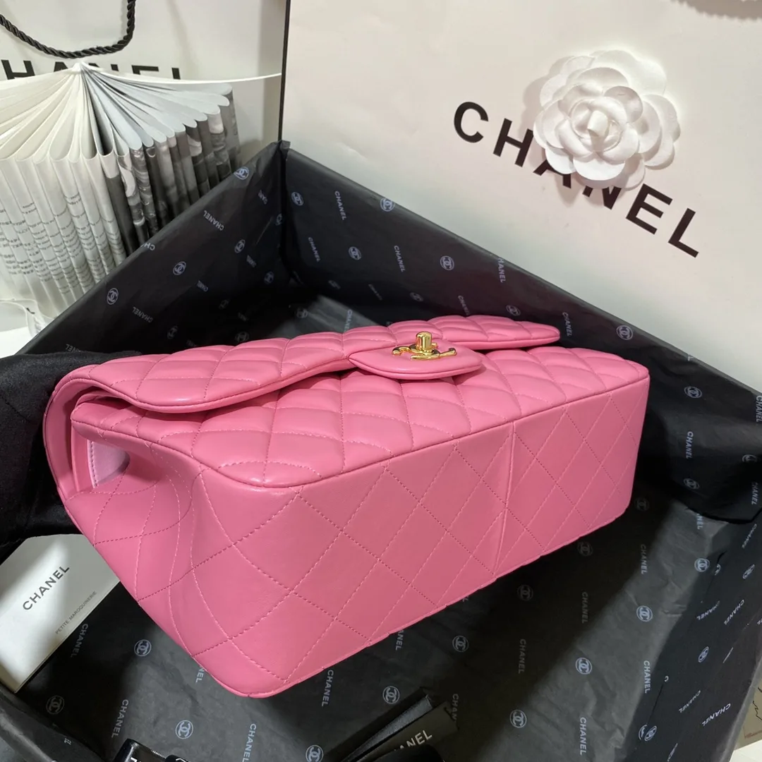 Chanel Classic Flap Bag Large Crossbody / Pink Gold Hardware - Image 4