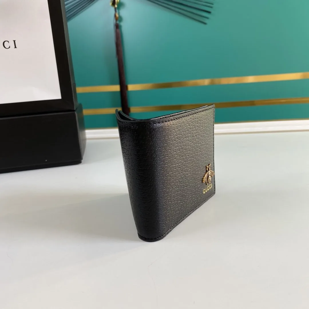 Gucci Bee Logo Black Bi-Fold Wallet - Image 3