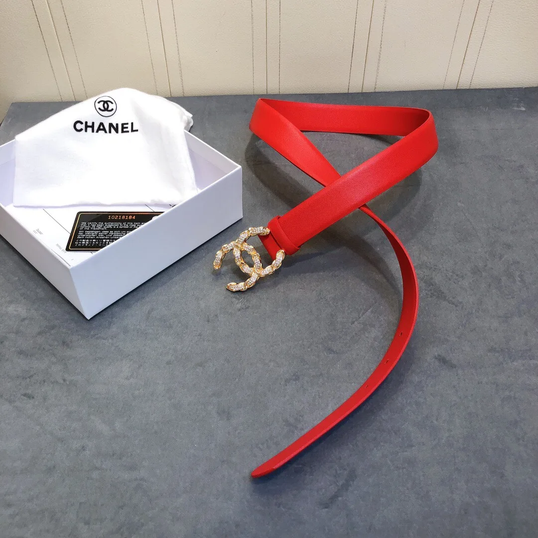 Chanel Belt With Double C Buckle Red Women - Image 4