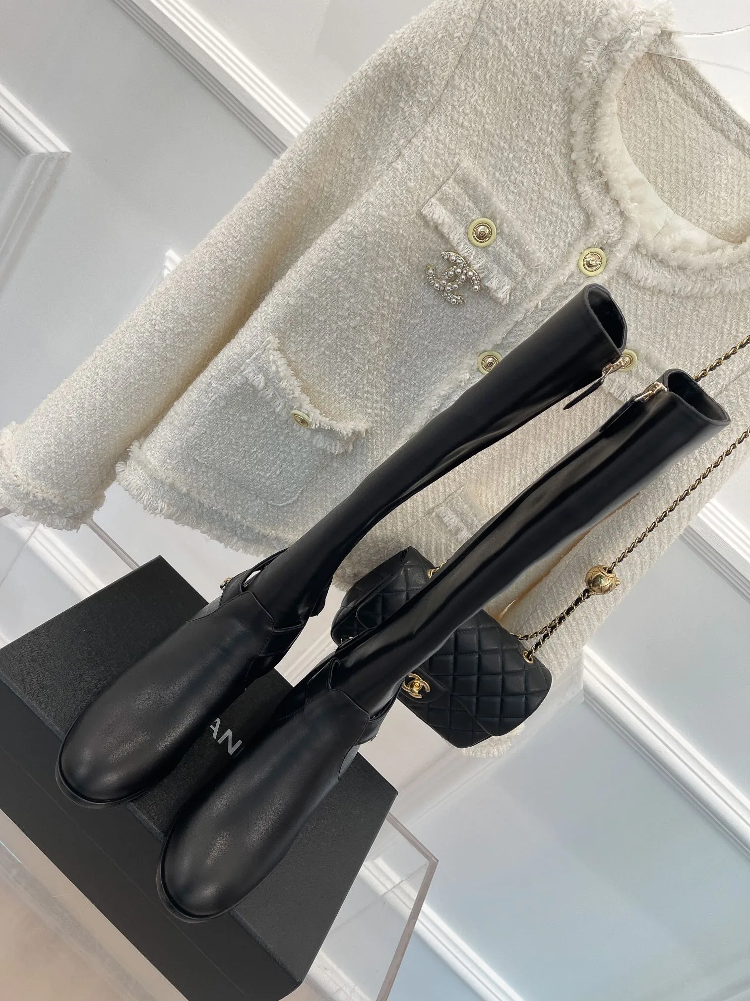 Chanel High Boots With Chain Black / - Image 7