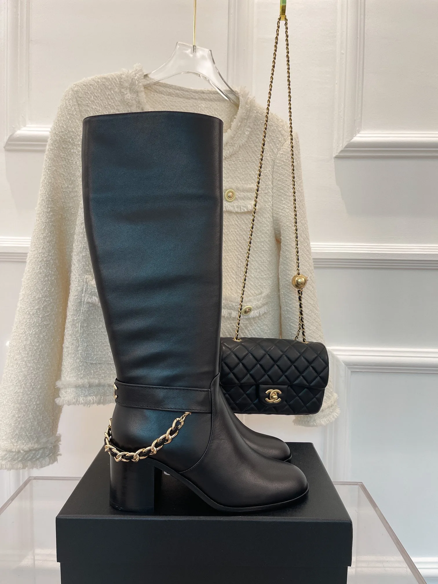 Alternative view of Chanel High Boots With Chain Black /
