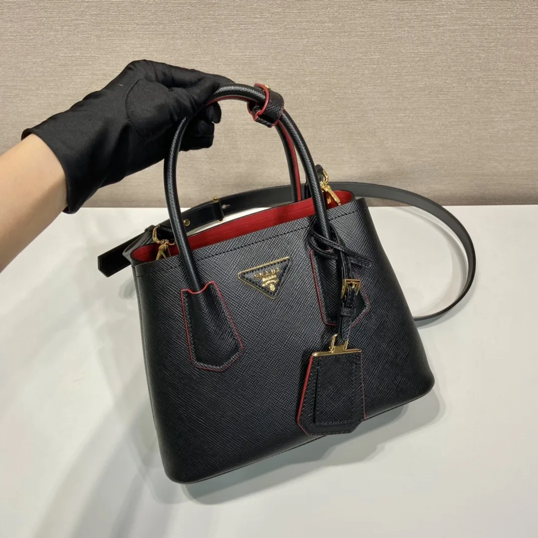Prada Double Saffiano Mini Bag Black - Image 3