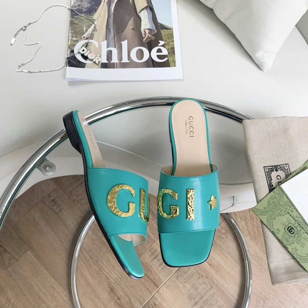 Gucci Women’s ‘Gucci’ Slide Jade Green - Image 5