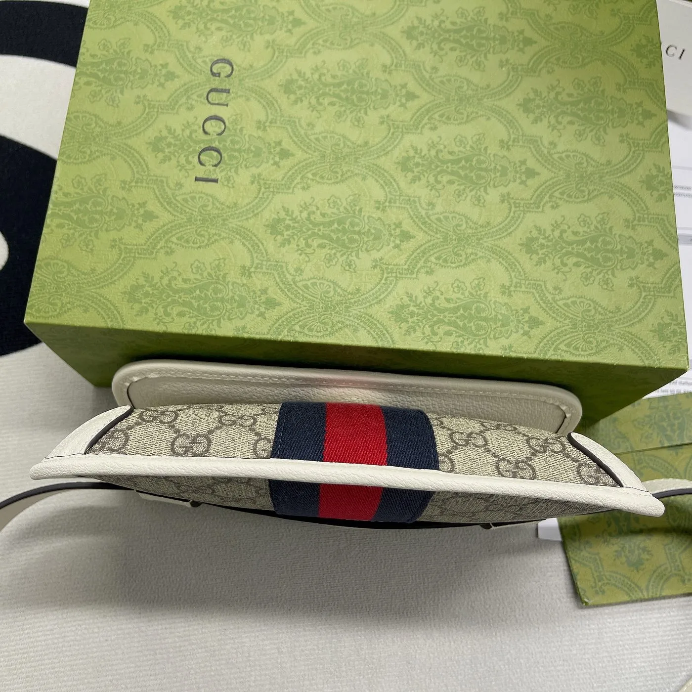 Alternative view of Gucci Ophidia Belt Bag Beige And Ebony GG Supreme Canvas, A Material With Low Environmental Impact /
