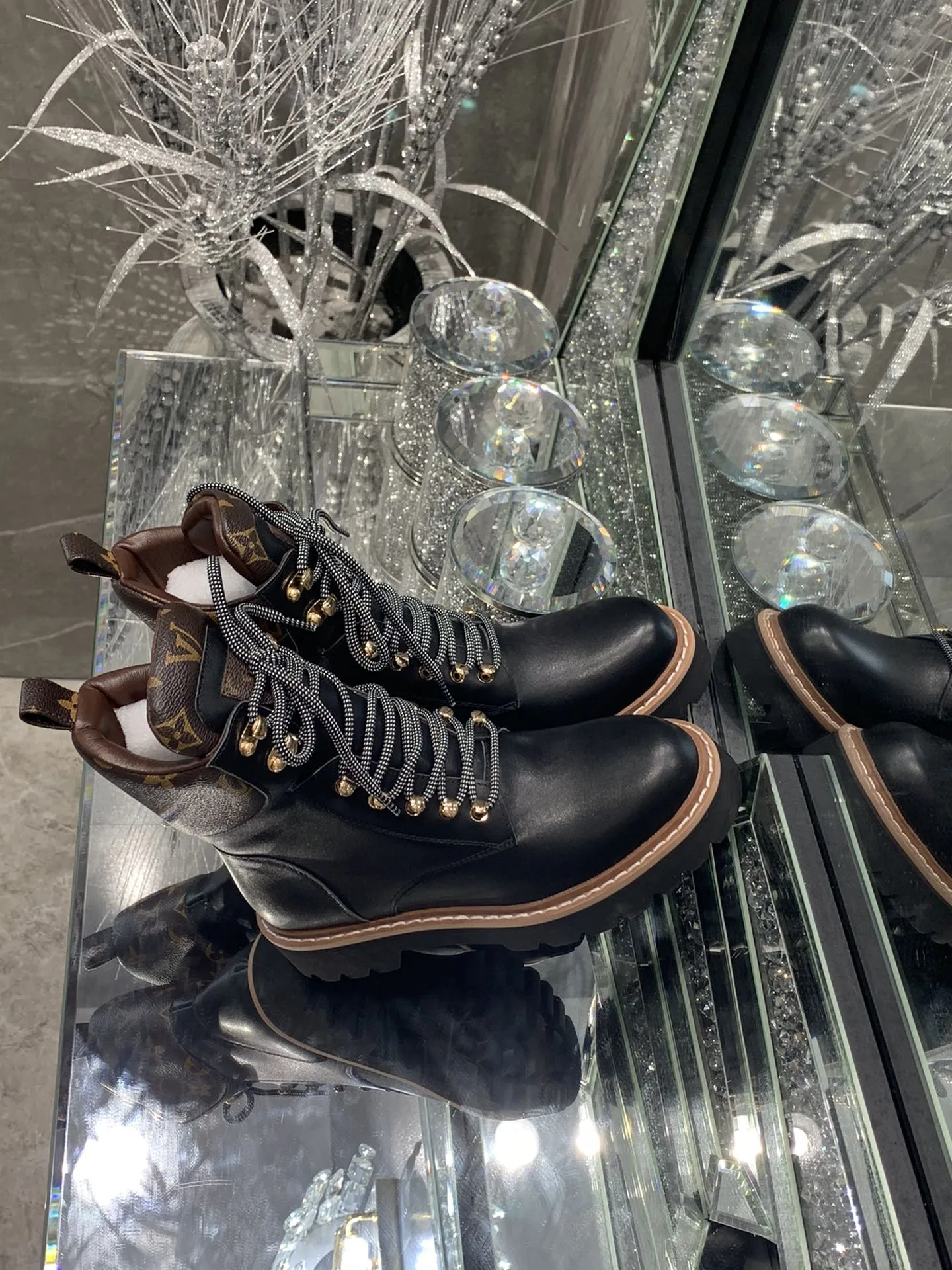 Alternative view of Louis Vuitton Territory Flat Military Boots Black LV 1A958N