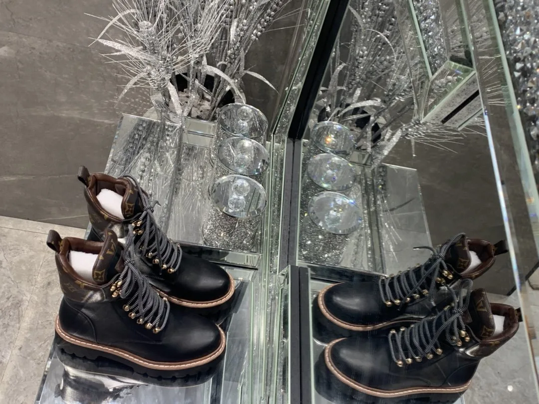 Louis Vuitton Territory Flat Military Boots Black LV 1A958N - Image 8