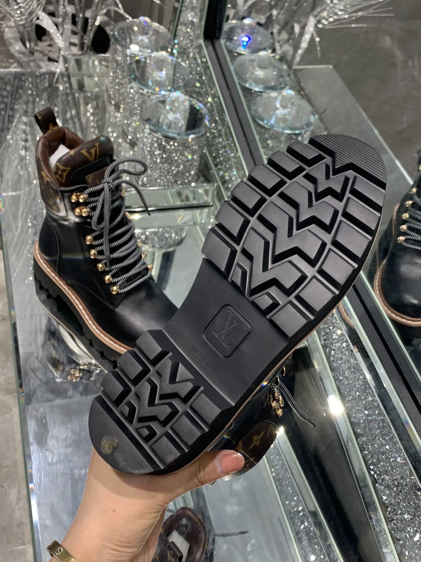 Louis Vuitton Territory Flat Military Boots Black LV 1A958N - Image 7