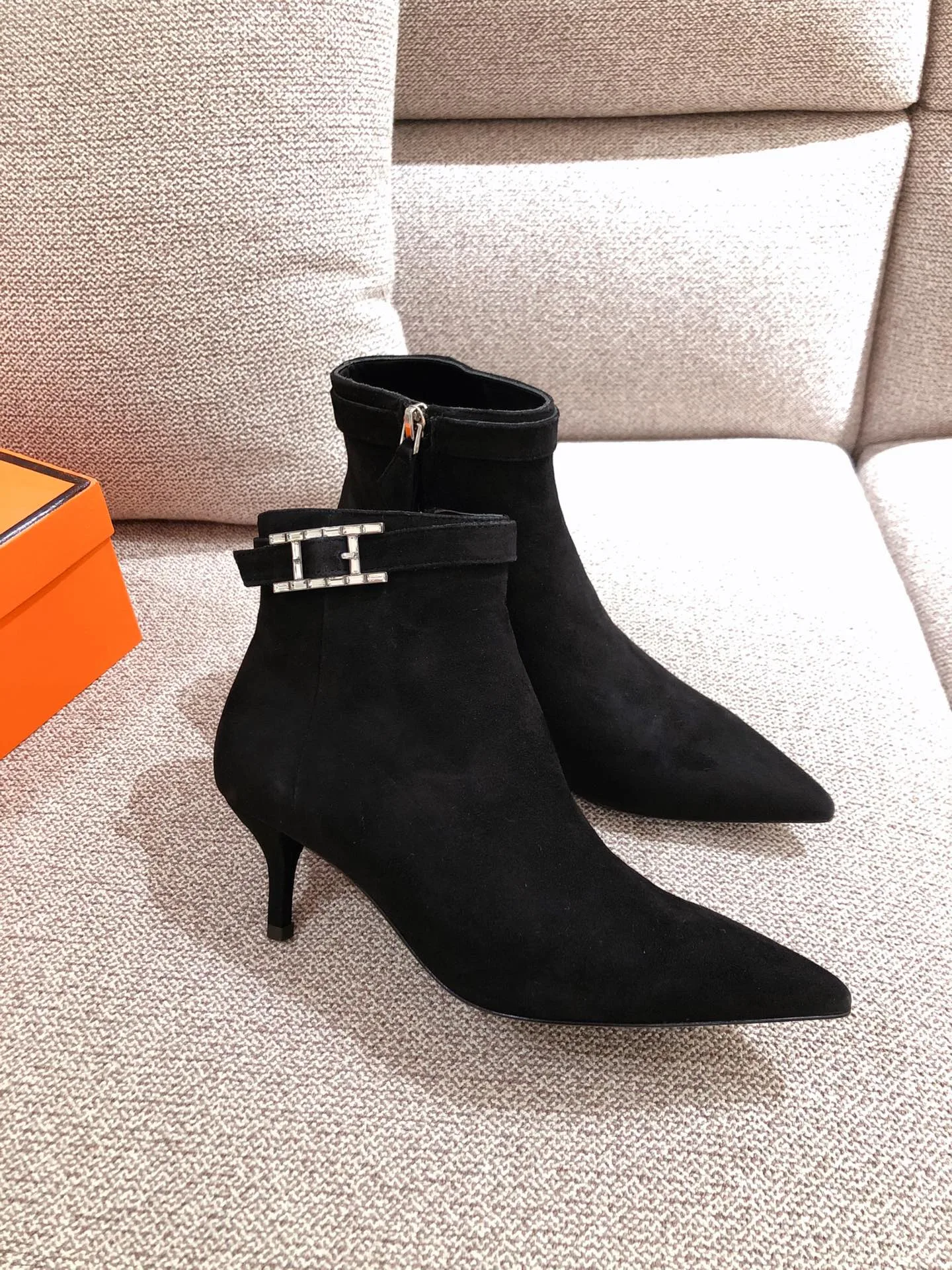 Hermes Blanche Ankle Boots Black / - Image 9