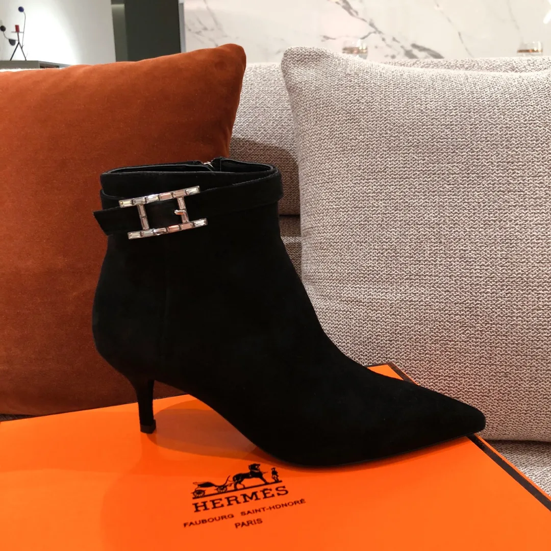 Hermes Blanche Ankle Boots Black / - Image 4