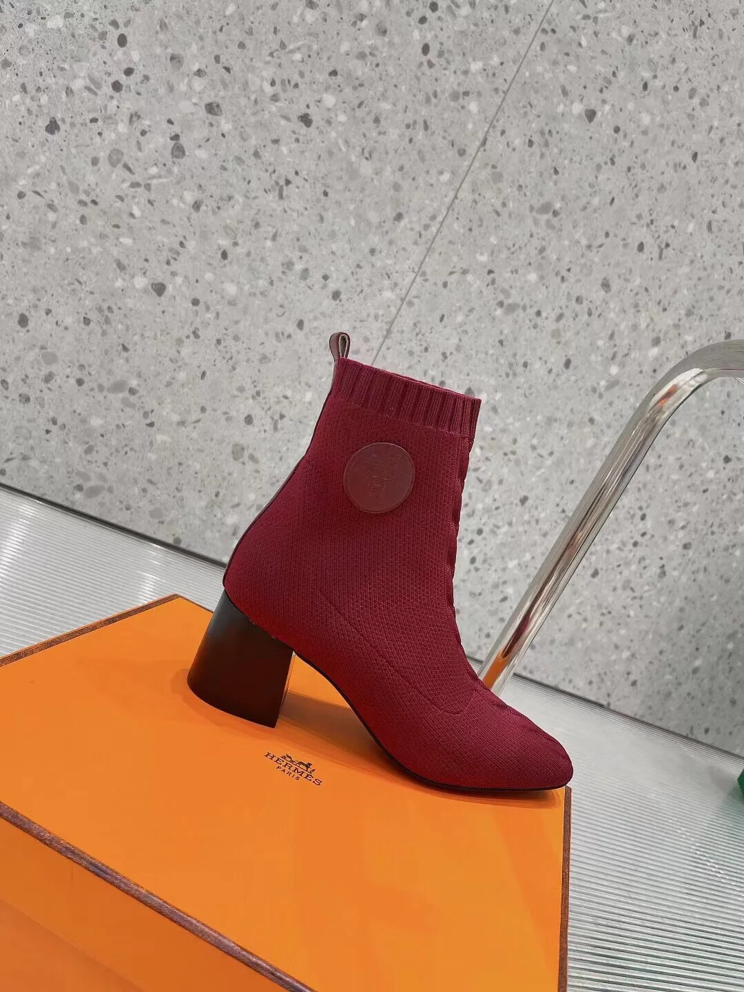 Hermes Volver 60 Ankle Boots Red / - Image 9