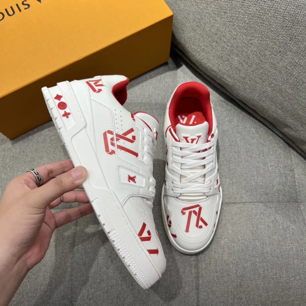 Louis Vuitton LV Trainer Sneaker Red LV 1AAGYR - Image 8