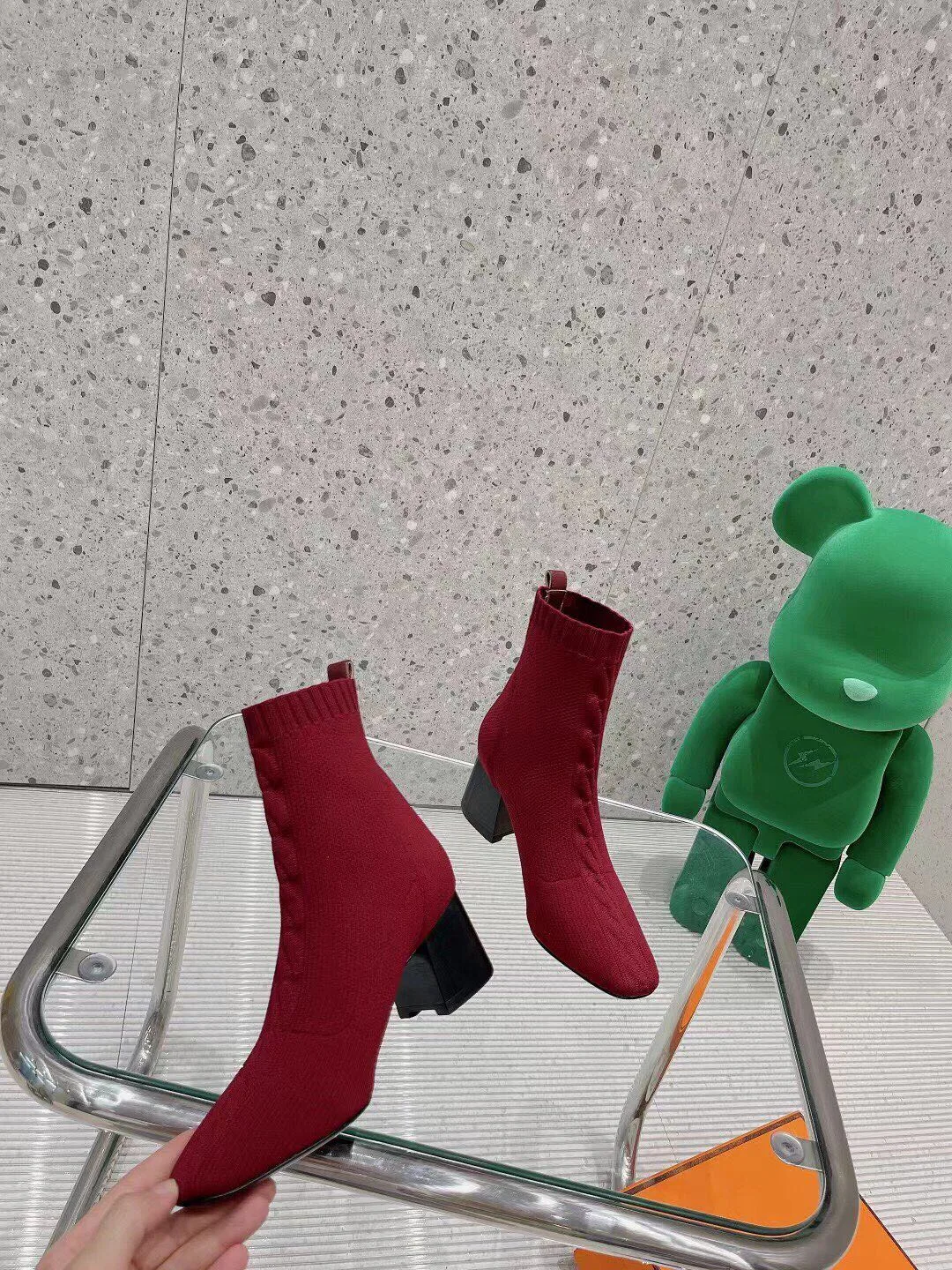 Hermes Volver 60 Ankle Boots Red / - Image 6