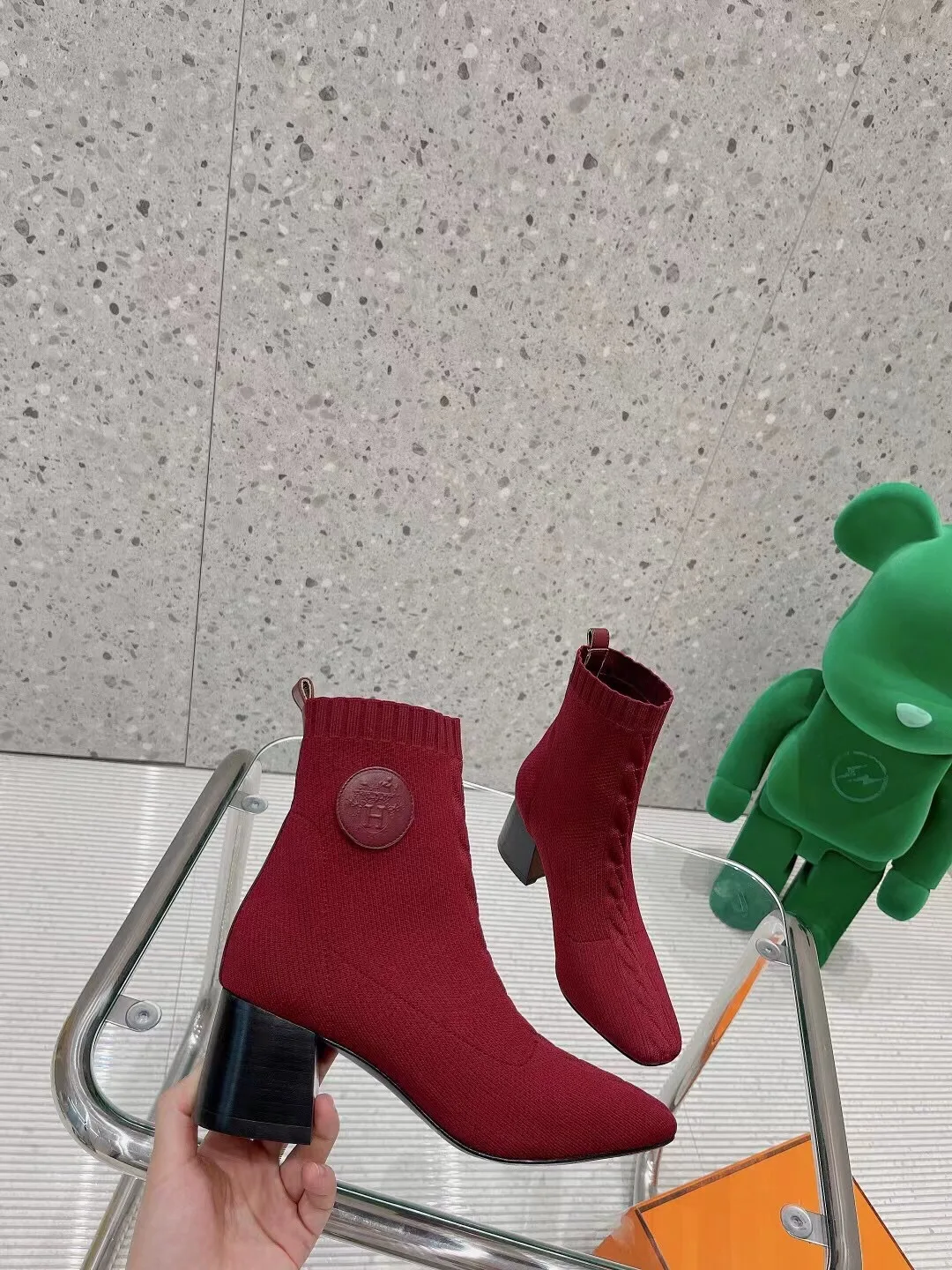 Alternative view of Hermes Volver 60 Ankle Boots Red /