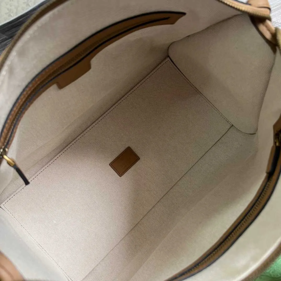 Alternative view of Gucci Double G-Detailed Smooth Medium Handbag Brown /
