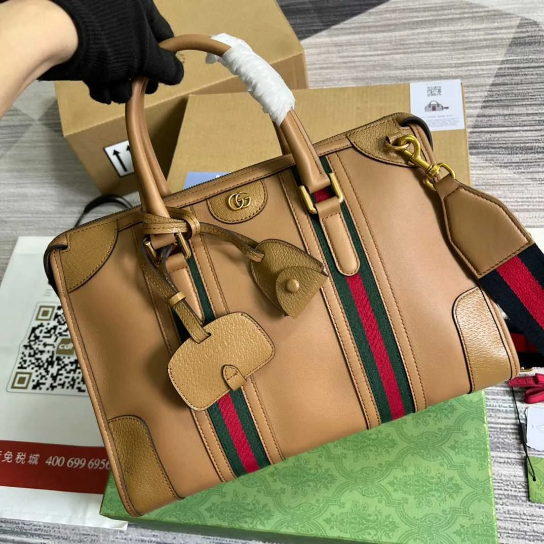 Gucci Double G-Detailed Smooth Medium Handbag Brown / - Image 7
