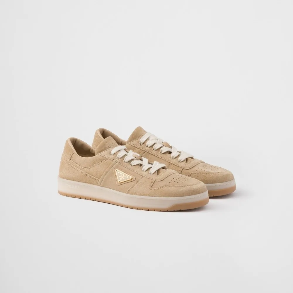 Prada Downtown Delavé Suede Sneakers Ecru 2EE364_Z5O_F0379_F_D002 - Image 3