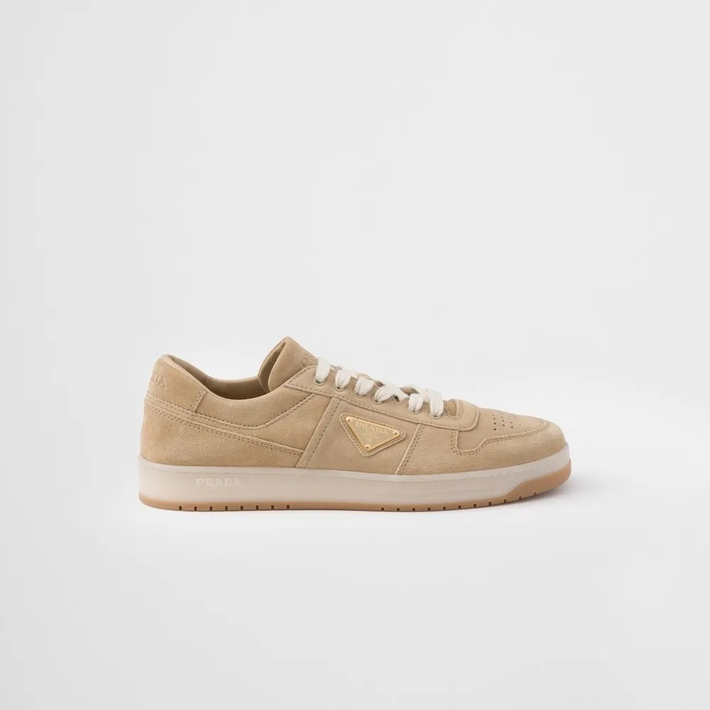 Prada Downtown Delavé Suede Sneakers Ecru 2EE364_Z5O_F0379_F_D002 - Image 4