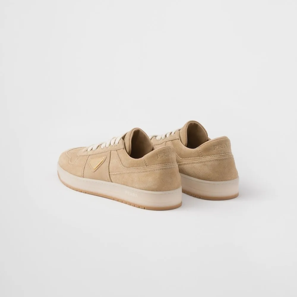Prada Downtown Delavé Suede Sneakers Ecru 2EE364_Z5O_F0379_F_D002 - Image 6