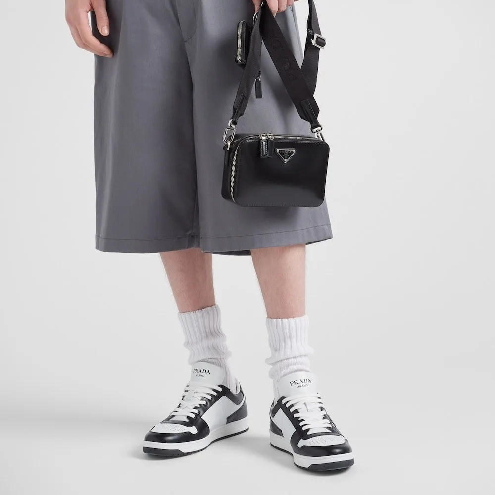 Alternative view of Prada Downtown Leather Sneakers White/Black 2EE364_3LKG_F0T8F_F_D001
