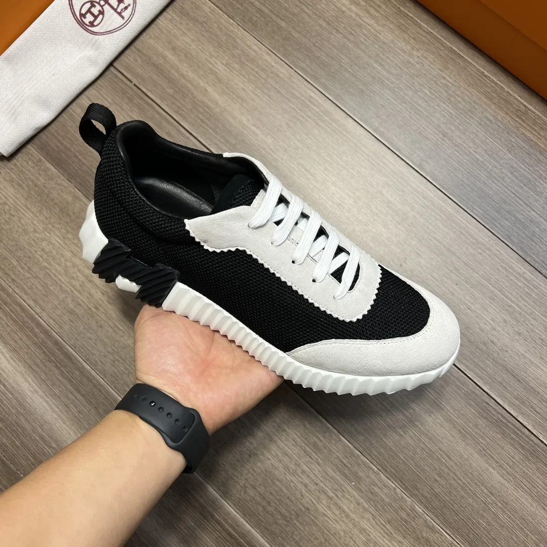 Hermes Bouncing Sneakers Black And White - Image 7