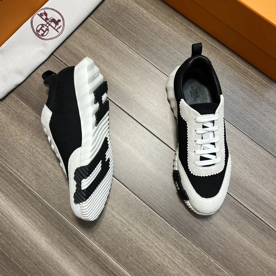 Hermes Bouncing Sneakers Black And White - Image 6