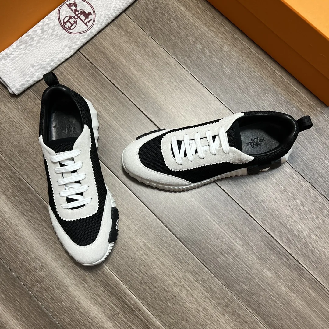 Hermes Bouncing Sneakers Black And White