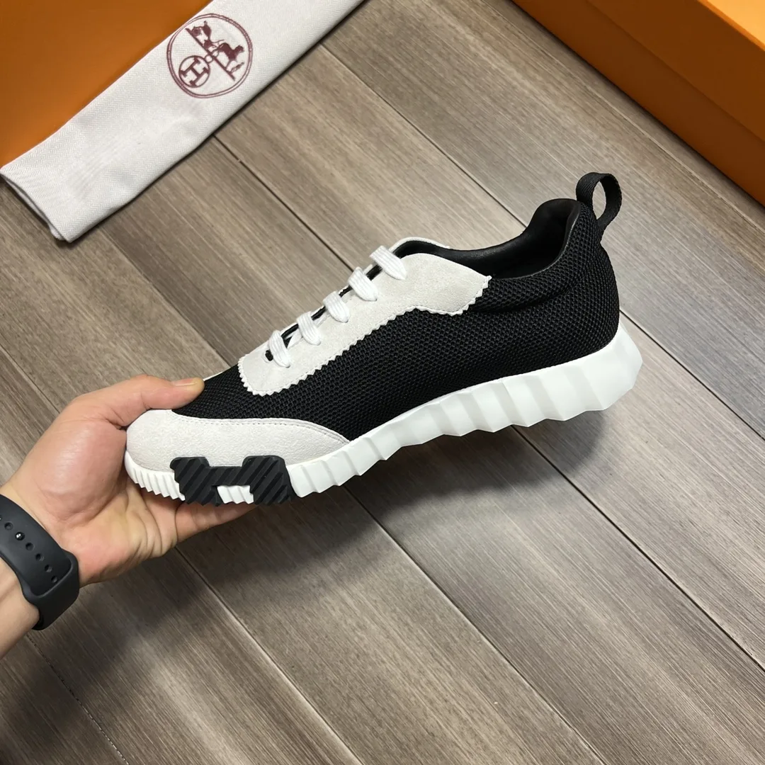 Hermes Bouncing Sneakers Black And White - Image 5