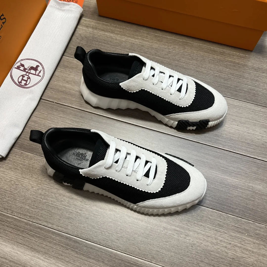Hermes Bouncing Sneakers Black And White - Image 4
