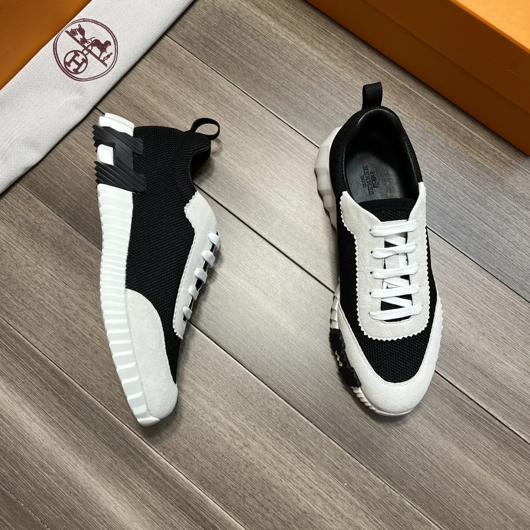 Hermes Bouncing Sneakers Black And White - Image 2